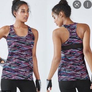 Fabletics Mary Racerback Tank Top in Digital Print with Mesh Panel workout top